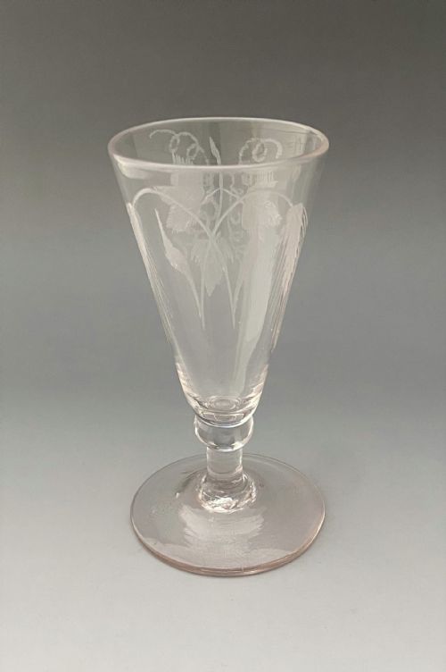 A LOVELY GEORGIAN DWARF ALE GLASS - ADDITIONAL PHOTO 4