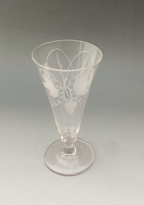 A LOVELY GEORGIAN DWARF ALE GLASS - ADDITIONAL PHOTO 5