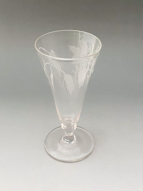 A LOVELY GEORGIAN DWARF ALE GLASS - ADDITIONAL PHOTO 6