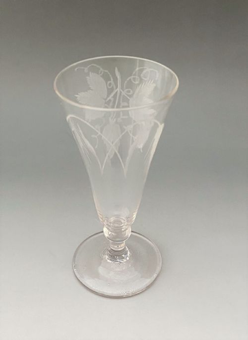 A LOVELY GEORGIAN DWARF ALE GLASS - ADDITIONAL PHOTO 7