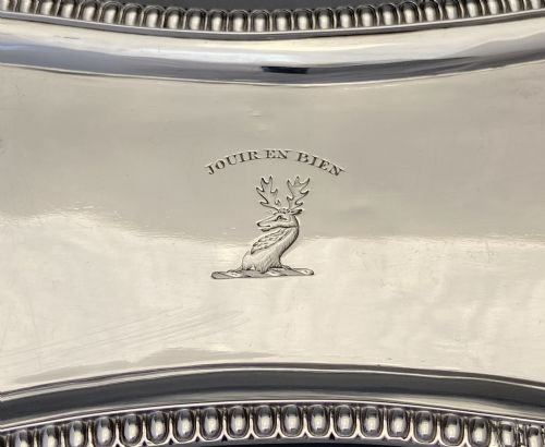 fig 3. An outstanding Georgian York silver candle snuffer/ wick trimmers and tray