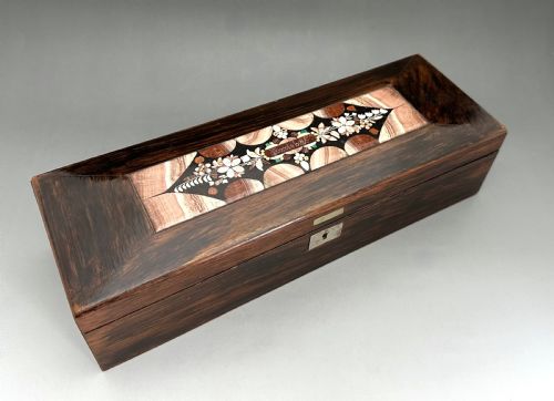 fig 1. An excellent late 19th Century Pietra dura mahogany box
