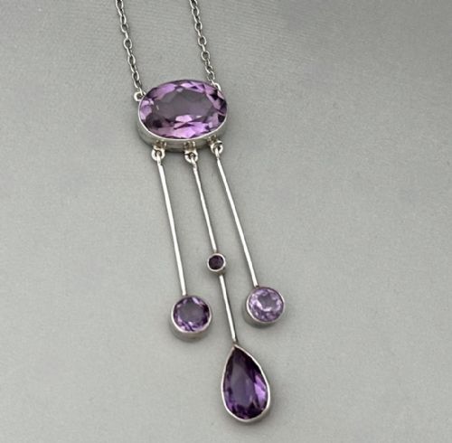 fig 1. A gorgeous Silver & Amethyst necklace pendant
