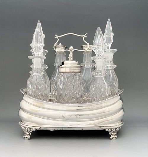 fig 1. A wonderful Georgian Silver & cut glass table cruet set