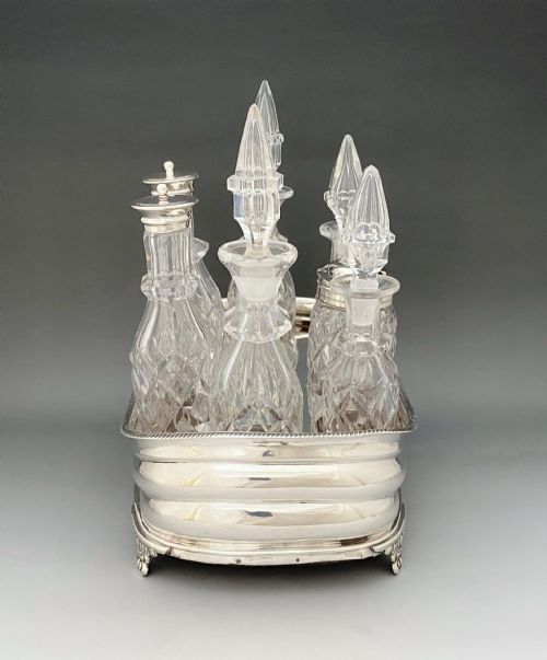fig 2. A wonderful Georgian Silver & cut glass table cruet set