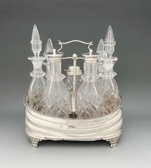 fig 3. A wonderful Georgian Silver & cut glass table cruet set
