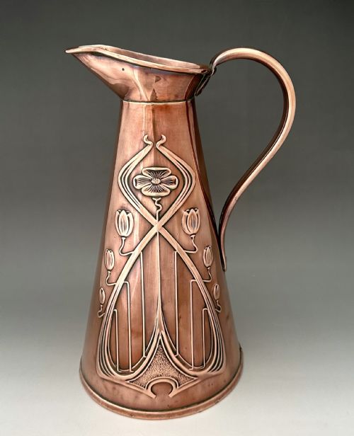 A Wonderful Art Nouveau Copper Jug