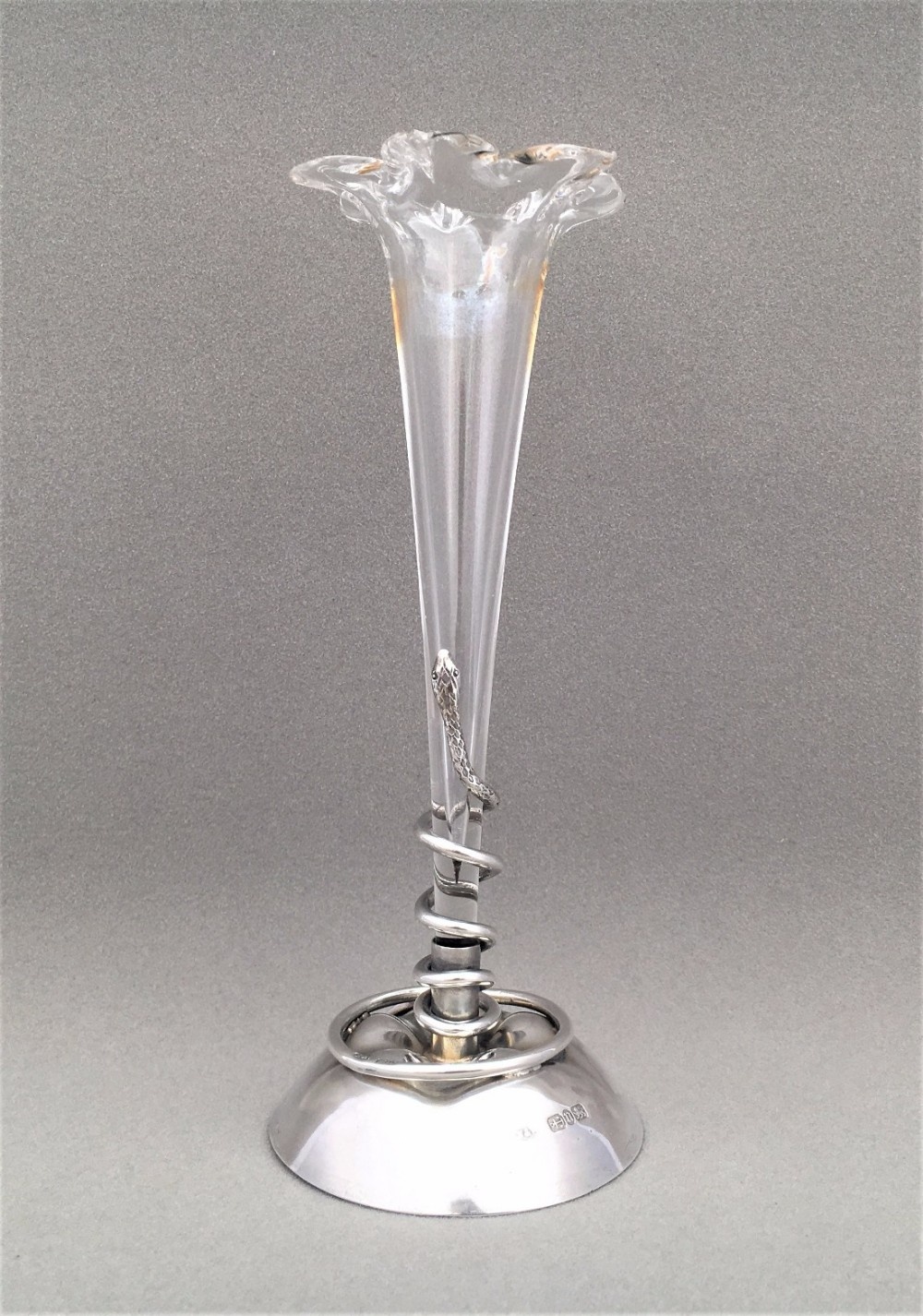 An unusual Victorian Silver Stem Vase.