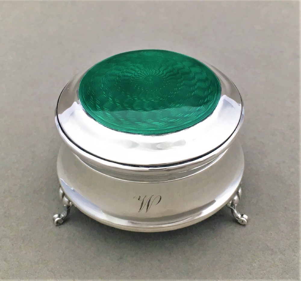 A fabulous silver & guilloche enamel trinket box