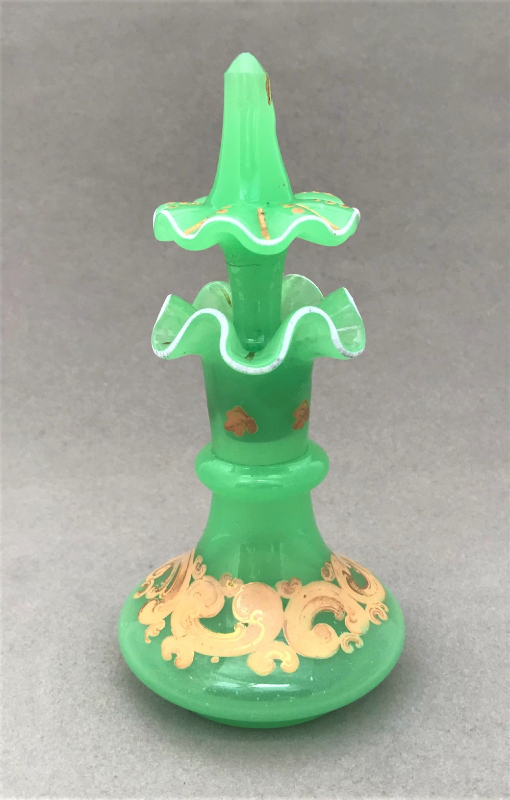 A gorgeous French 19th Century opaline gilded scent bottle