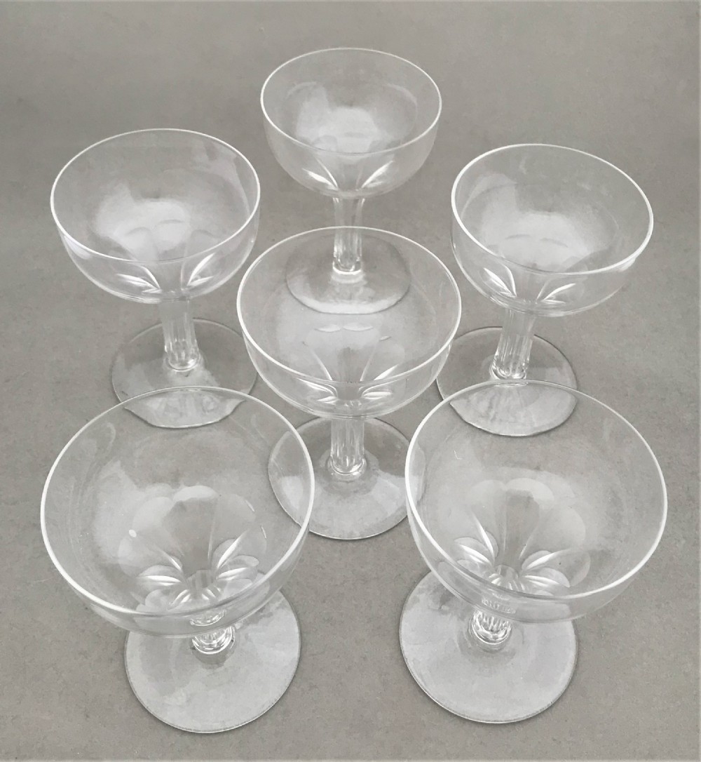 A set of six Victorian hollow stem champagne glasses View IV