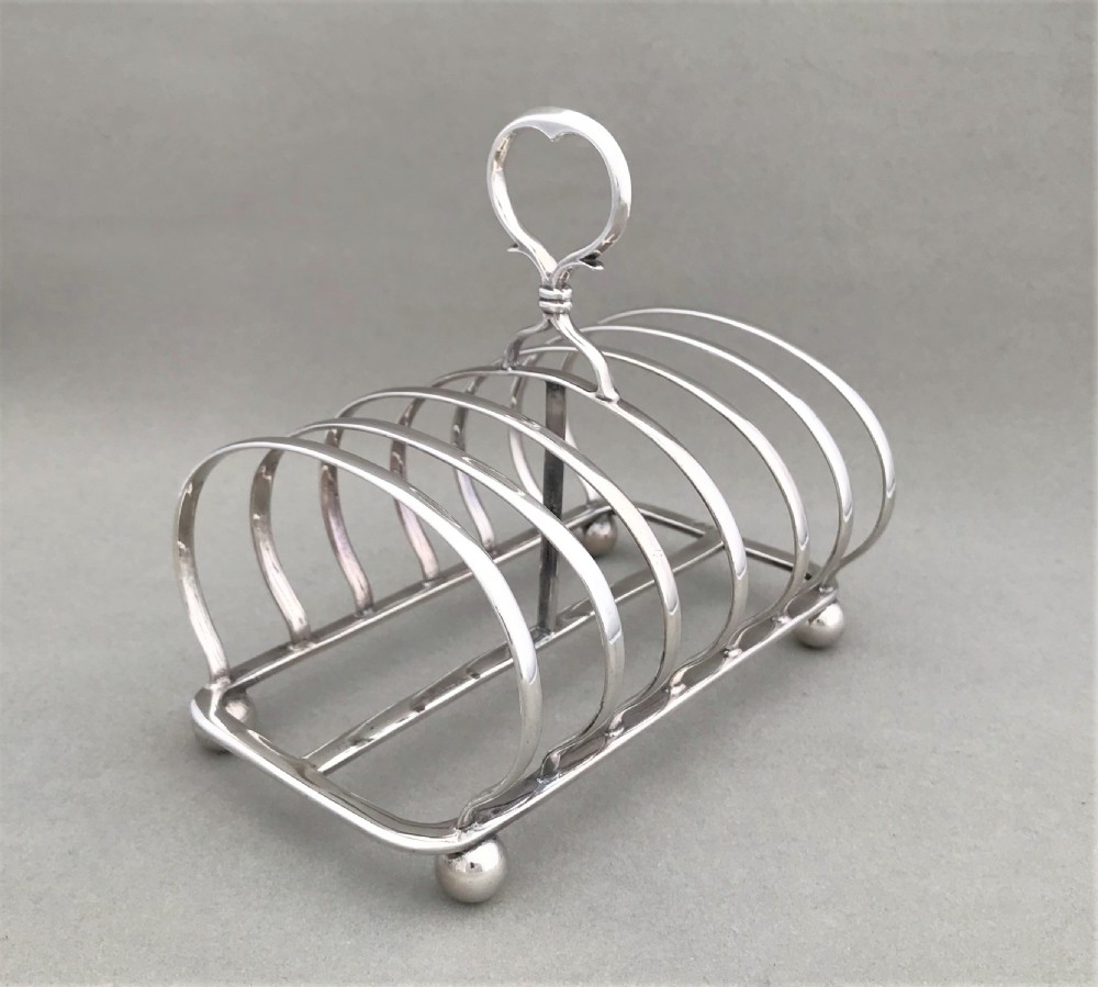 An excellent Victorian silver toast rack