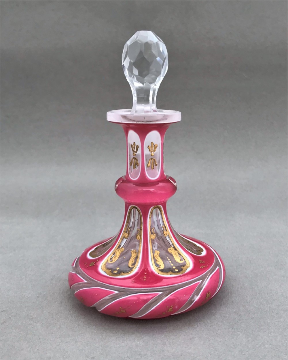 A superb Bohemian overlay scent bottle