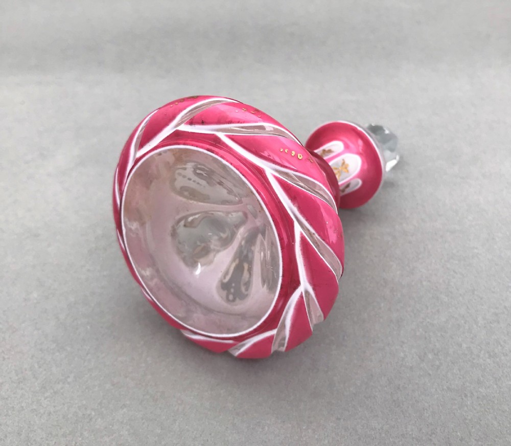 A superb Bohemian overlay scent bottle View V