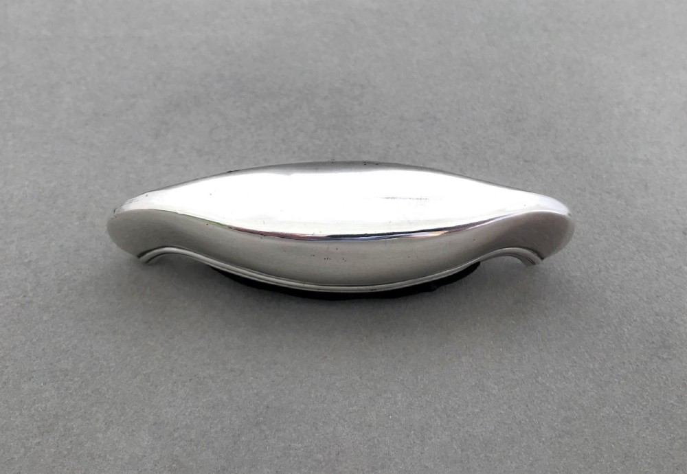A rare Edwardian silver novelty 'canoe' pin cushion View III