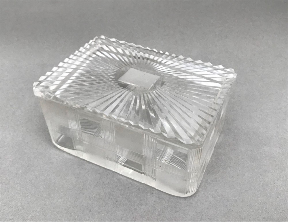 A stylish Art Deco cut glass butter dish View II