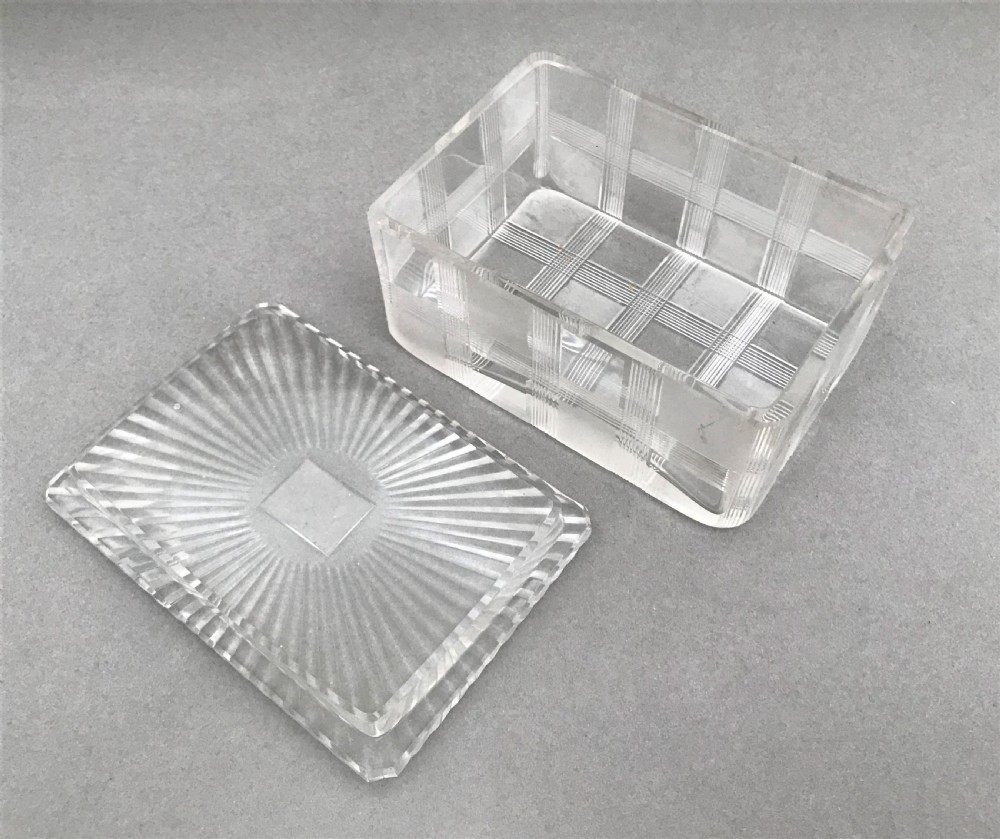 A stylish Art Deco cut glass butter dish View III