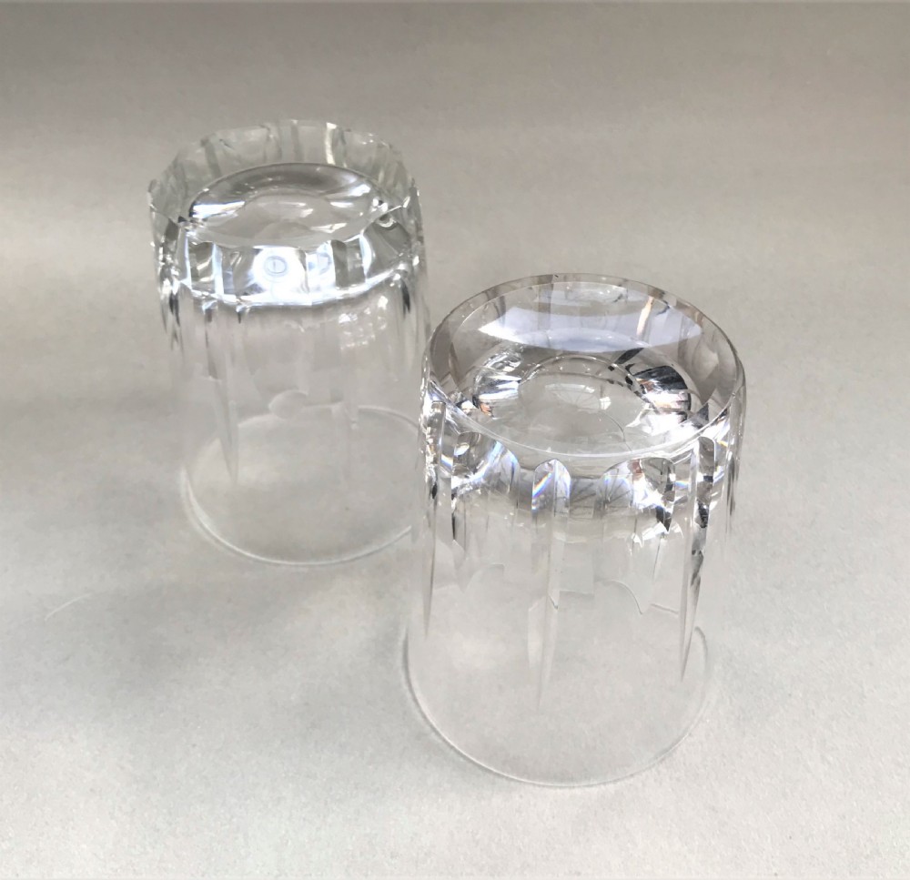 A handsome pair of Victorian cut glass Whisky tumblers View IV