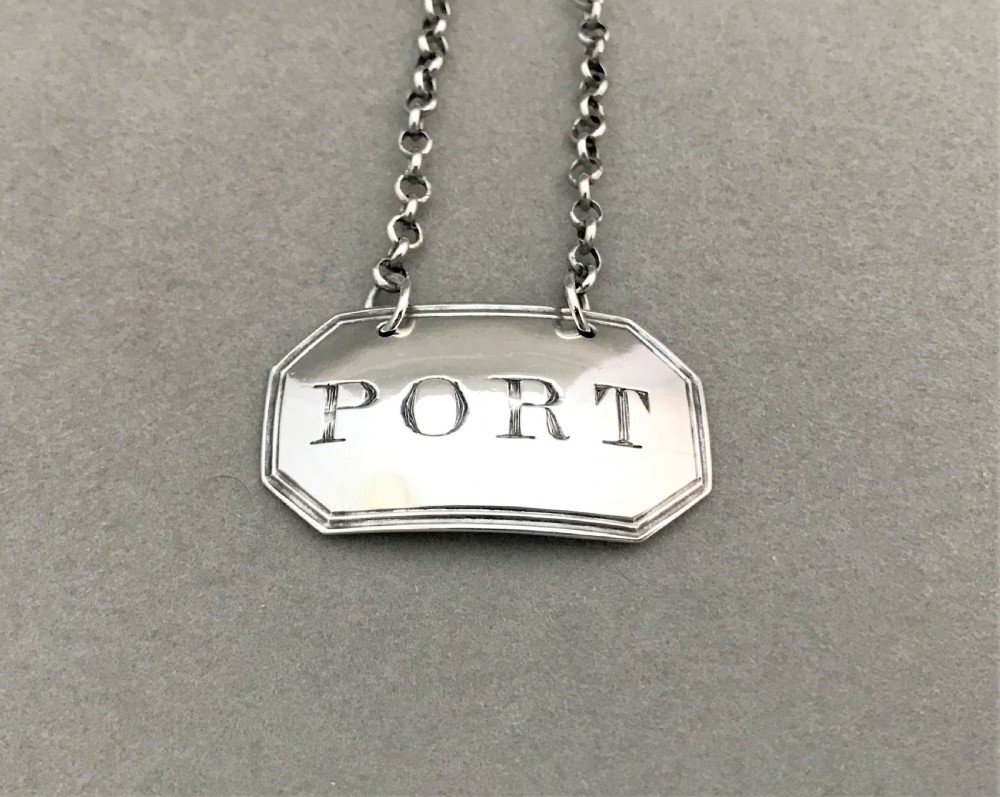 A delightful Georgian silver Port label View II