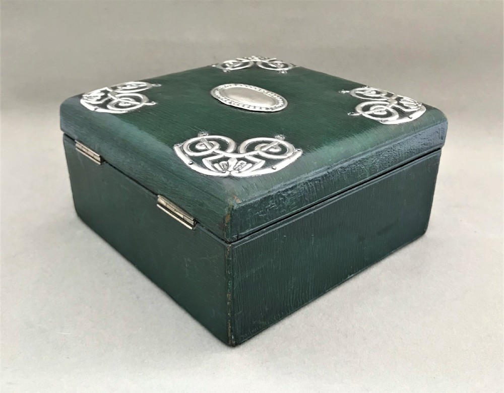 A gorgeous silver mounted leather jewel box   View III
