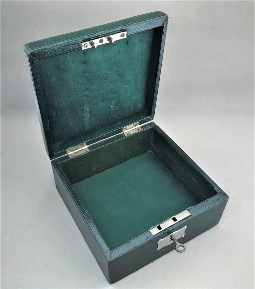 A gorgeous silver mounted leather jewel box   View VI