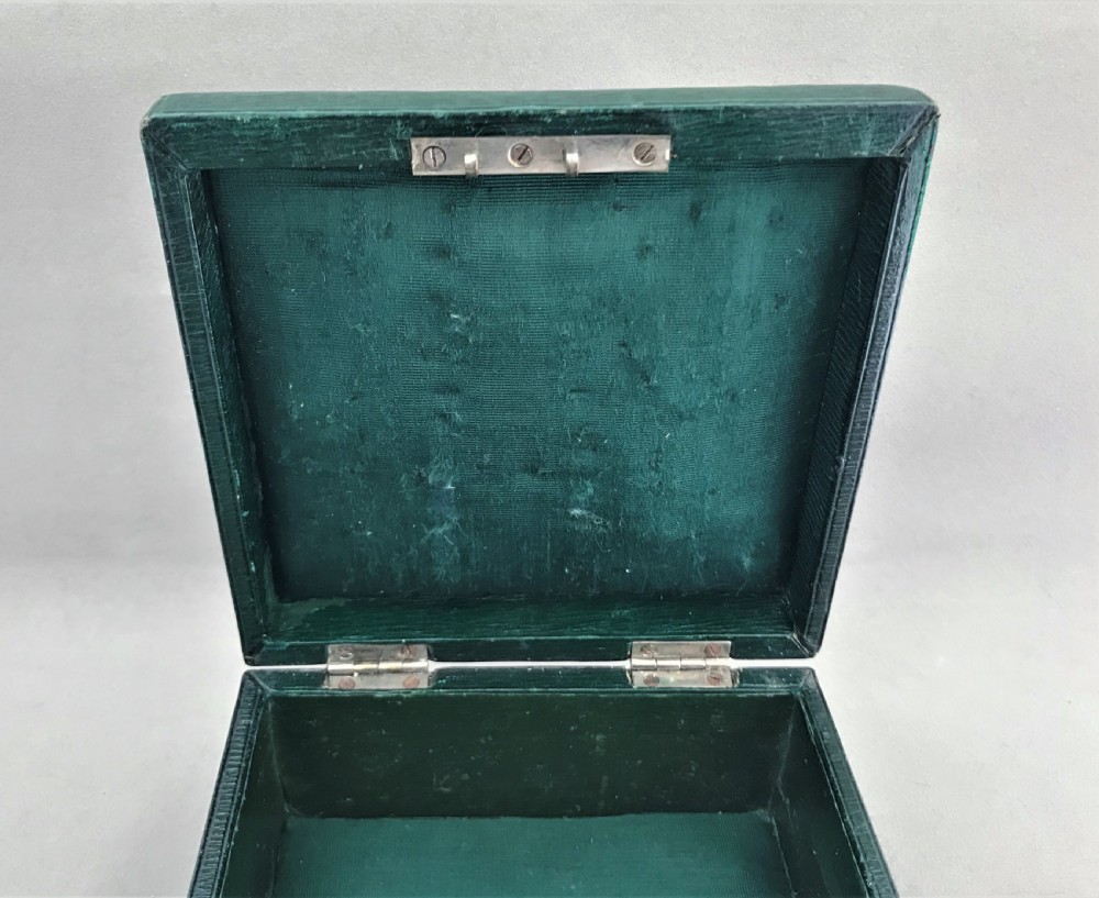 A gorgeous silver mounted leather jewel box   View VIII
