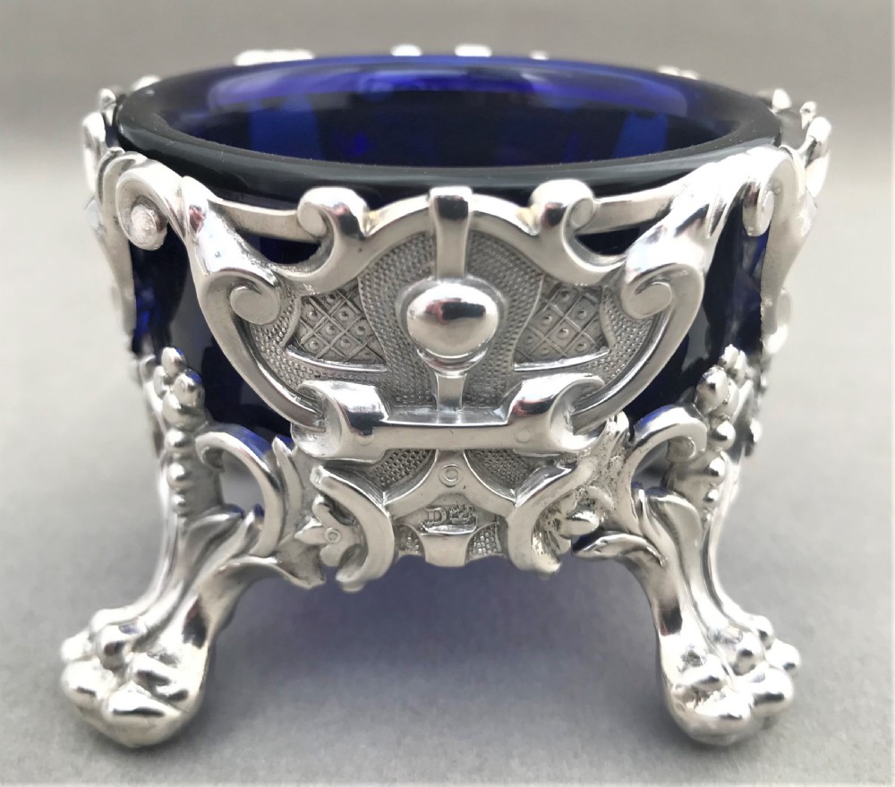 A magnificent pair of Victorian silver salt tubs & spoons View VI