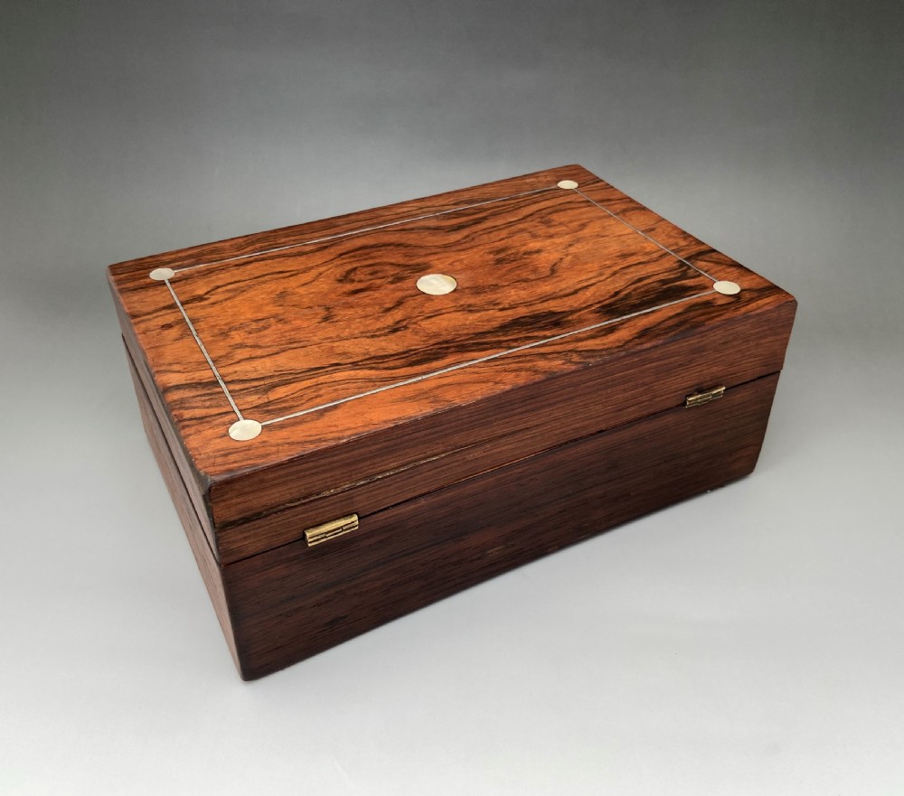  A lovely William IV mother-of-pearl inlay jewel box View III