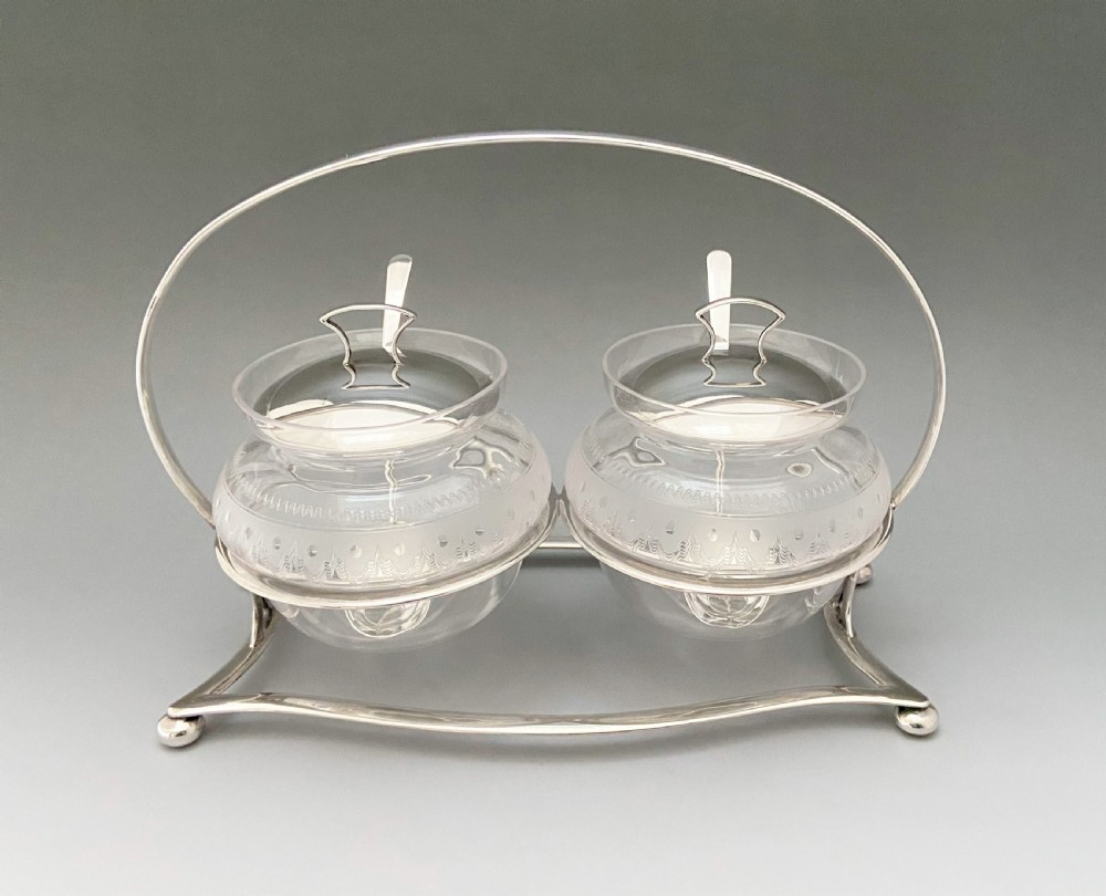 A fabulous silver plated double preserve stand