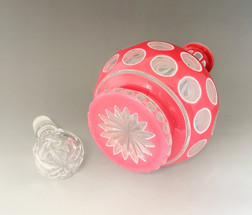 A stunning Bohemian overlay decanter View II