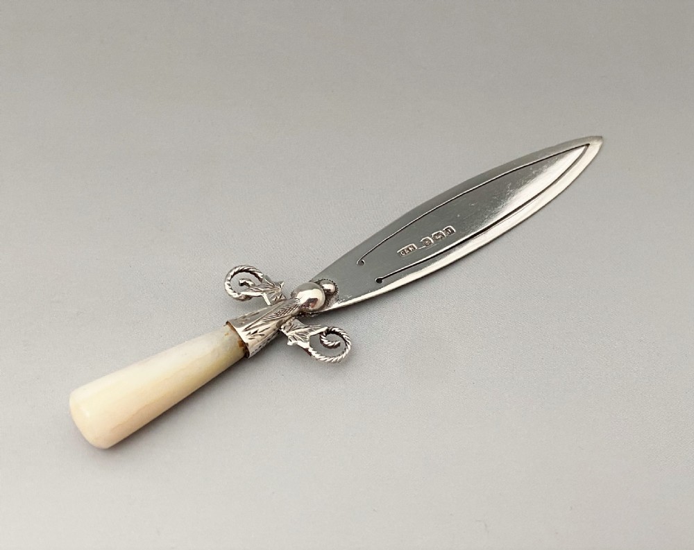 A delightful Edwardian novelty silver dagger bookmark View II