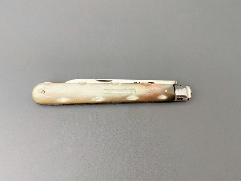 A fine Victorian silver & mother-of-pearl fruit knife