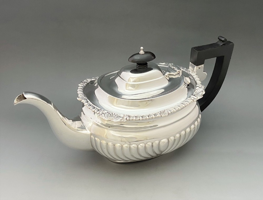 A superb Family size, three piece silver tea set View IV