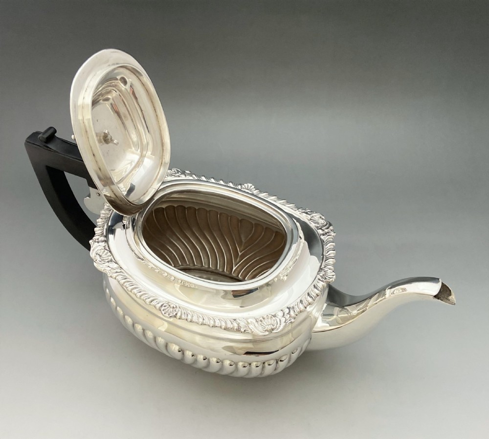 A superb Family size, three piece silver tea set View VI