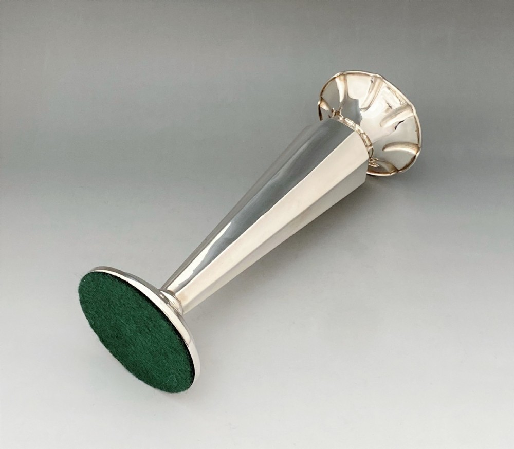 A stylish Edwardian silver trumpet vase View V
