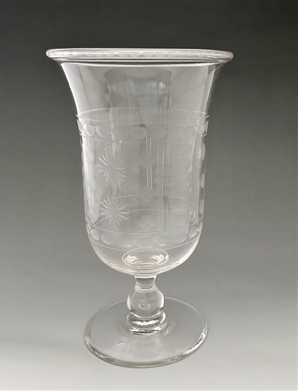 A Lovely Victorian Etched Celery Vase