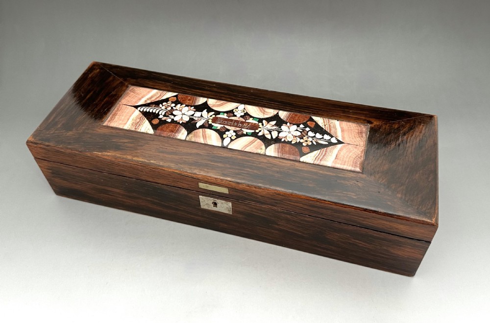 An excellent late 19th Century Pietra dura mahogany box