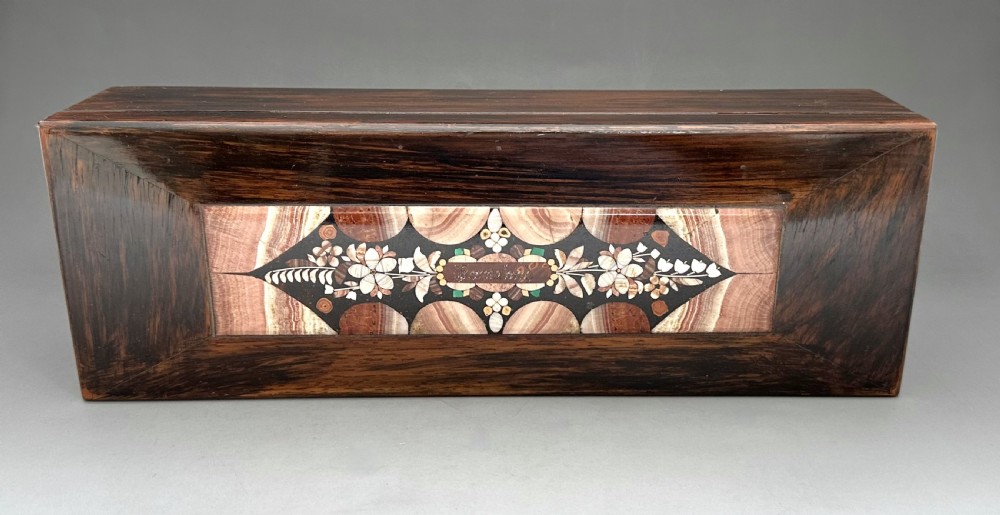 An excellent late 19th Century Pietra dura mahogany box View III