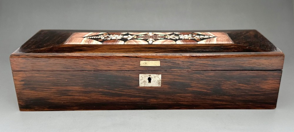 An excellent late 19th Century Pietra dura mahogany box View IV