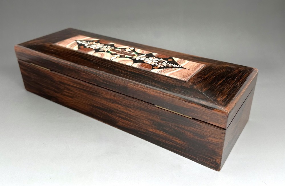 An excellent late 19th Century Pietra dura mahogany box View V