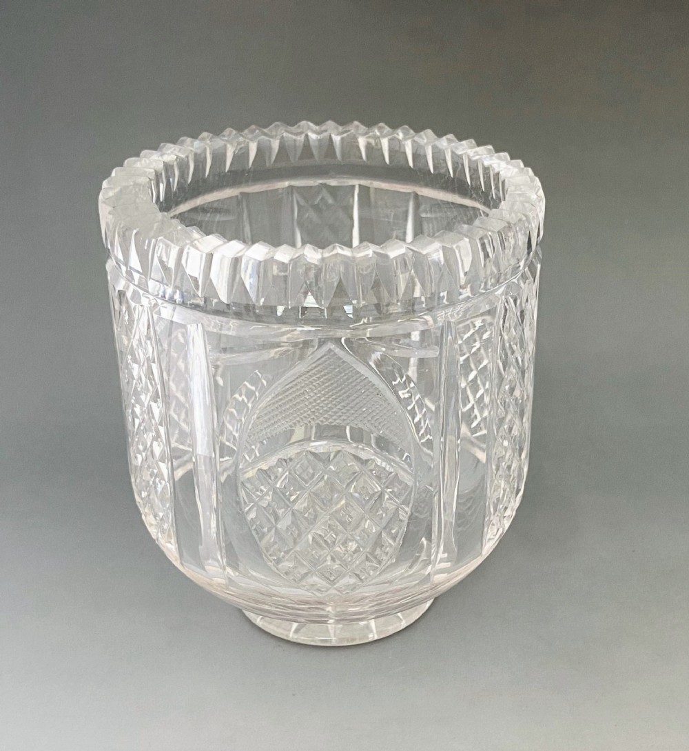 A gorgeous Georgian cut glass tea caddy bowl