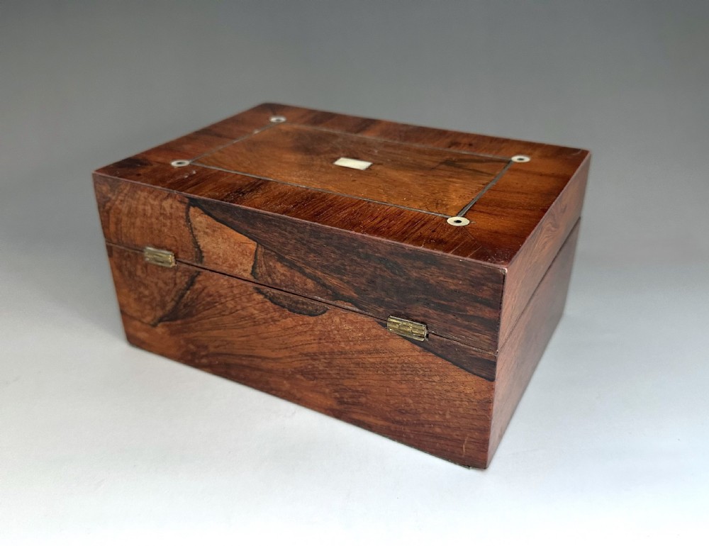 A gorgeous early Victorian rosewood sewing box View VII