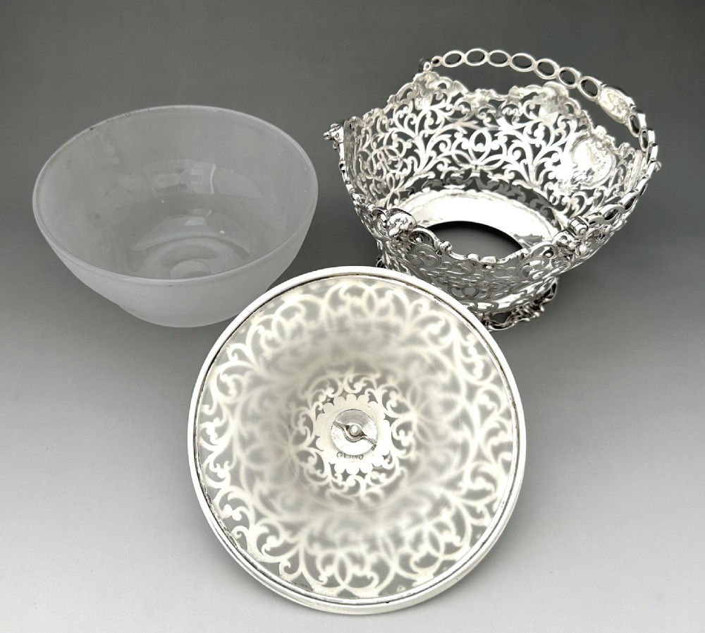 An outstanding early Victorian silver & glass butter dish View X