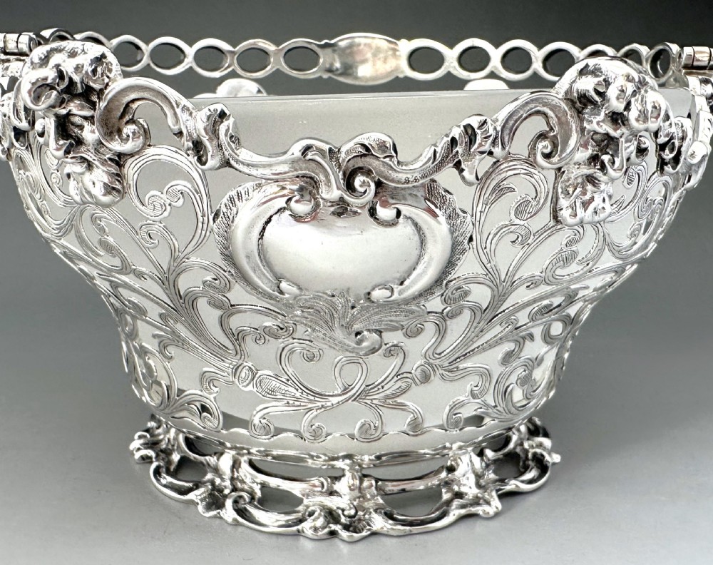 An outstanding early Victorian silver & glass butter dish View XI