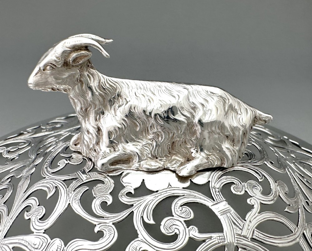 An outstanding early Victorian silver & glass butter dish View XVIII
