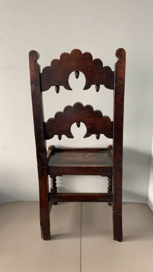 ANTIQUE 17THC OAK CHAIR - ADDITIONAL PHOTO 2