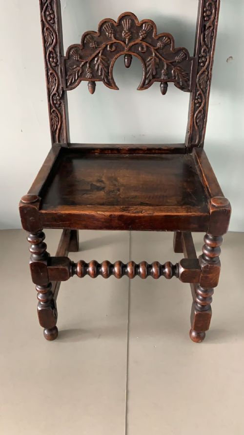 ANTIQUE 17THC OAK CHAIR - ADDITIONAL PHOTO 5