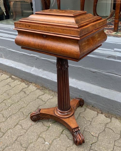 A WILLIAM IV MAHOGANY TEAPOY - ADDITIONAL PHOTO 1
