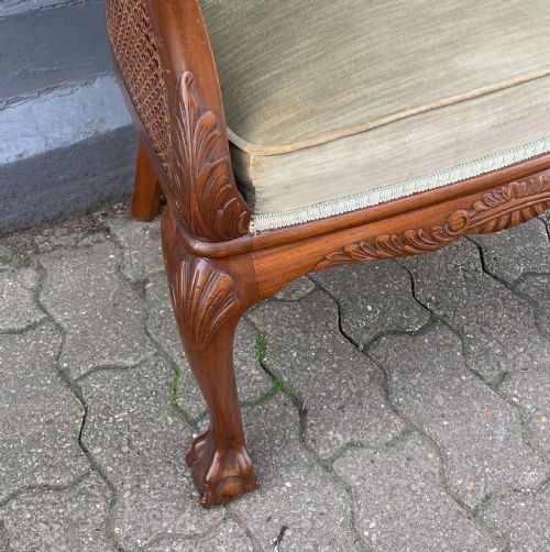 A WALNUT BERGERE ARMCHAIR - ADDITIONAL PHOTO 4