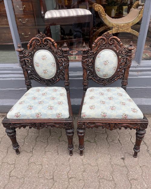 an antique pair of anglo indian chairs - CATEGORY: ANTIQUE CHAIRS - DATED 19TH CENTURY
